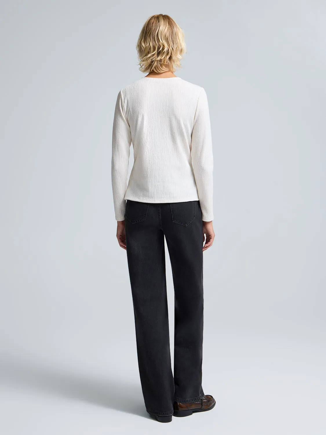 Asymmetrical Textured Cardigan sold by Suzy Shier product image thumbnail 3