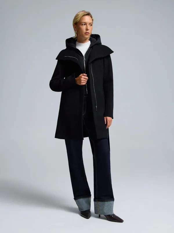Hooded Faux Wool Coat sold by Suzy Shier
