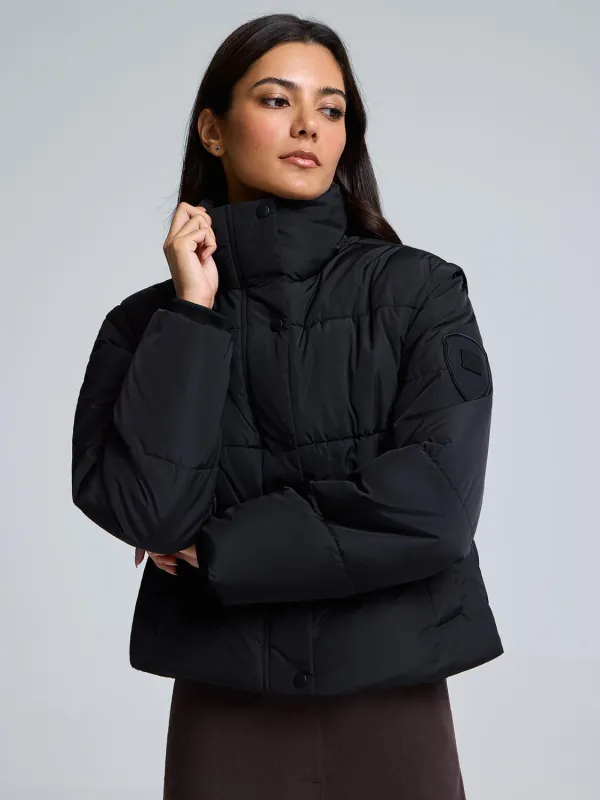 Short Puffer With Removable Sleeves sold by Suzy Shier