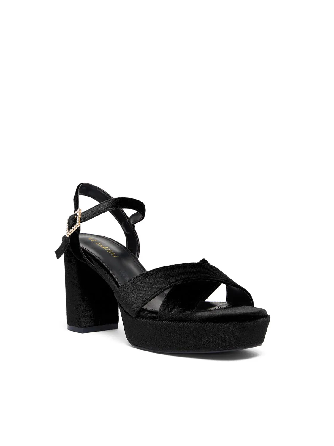 Velvet Block Heel Sandal sold by Suzy Shier product image thumbnail 2