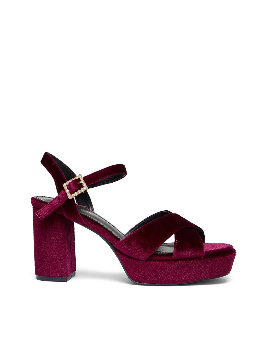 Velvet Block Heel Sandal sold by Suzy Shier product image thumbnail 3