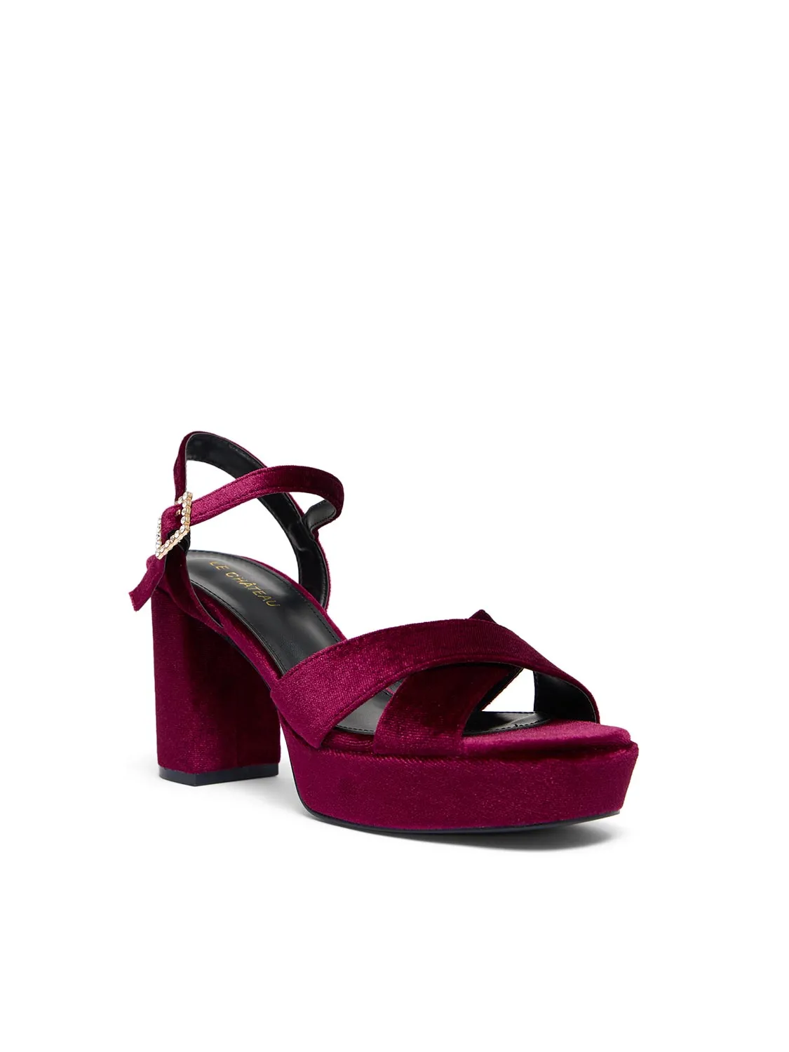 Velvet Block Heel Sandal sold by Suzy Shier product image thumbnail 4