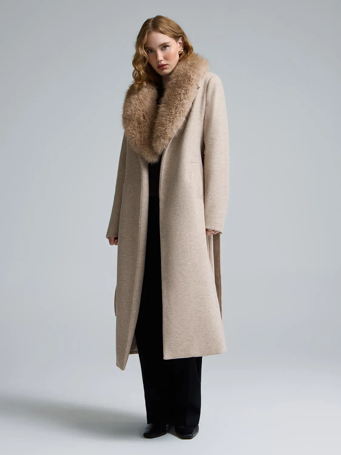 Faux Fur Collar Wrap Coat sold by Suzy Shier product image thumbnail 4