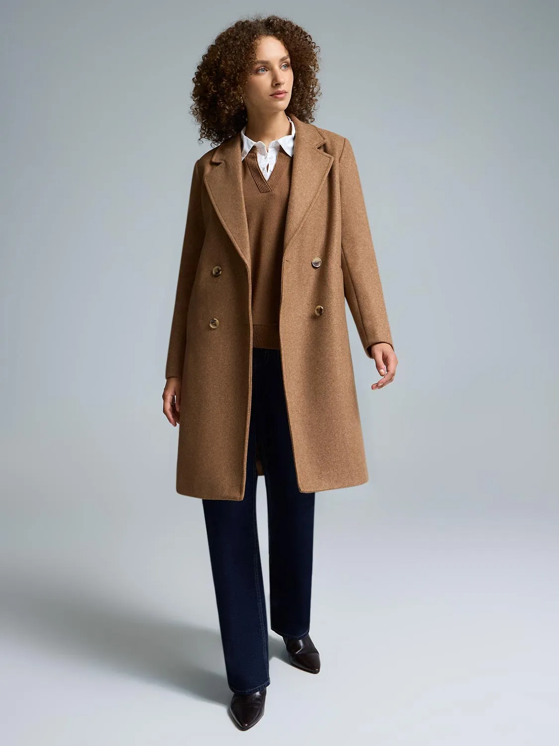 Double-Breasted Mid-Length Coat sold by Suzy Shier product image thumbnail 5