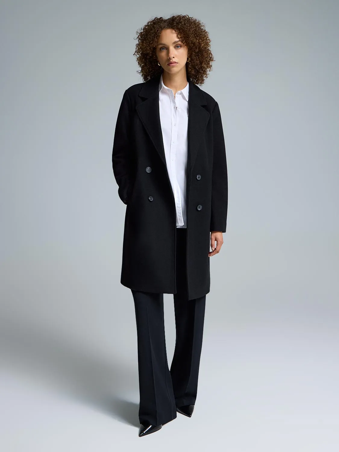 Double-Breasted Mid-Length Coat sold by Suzy Shier