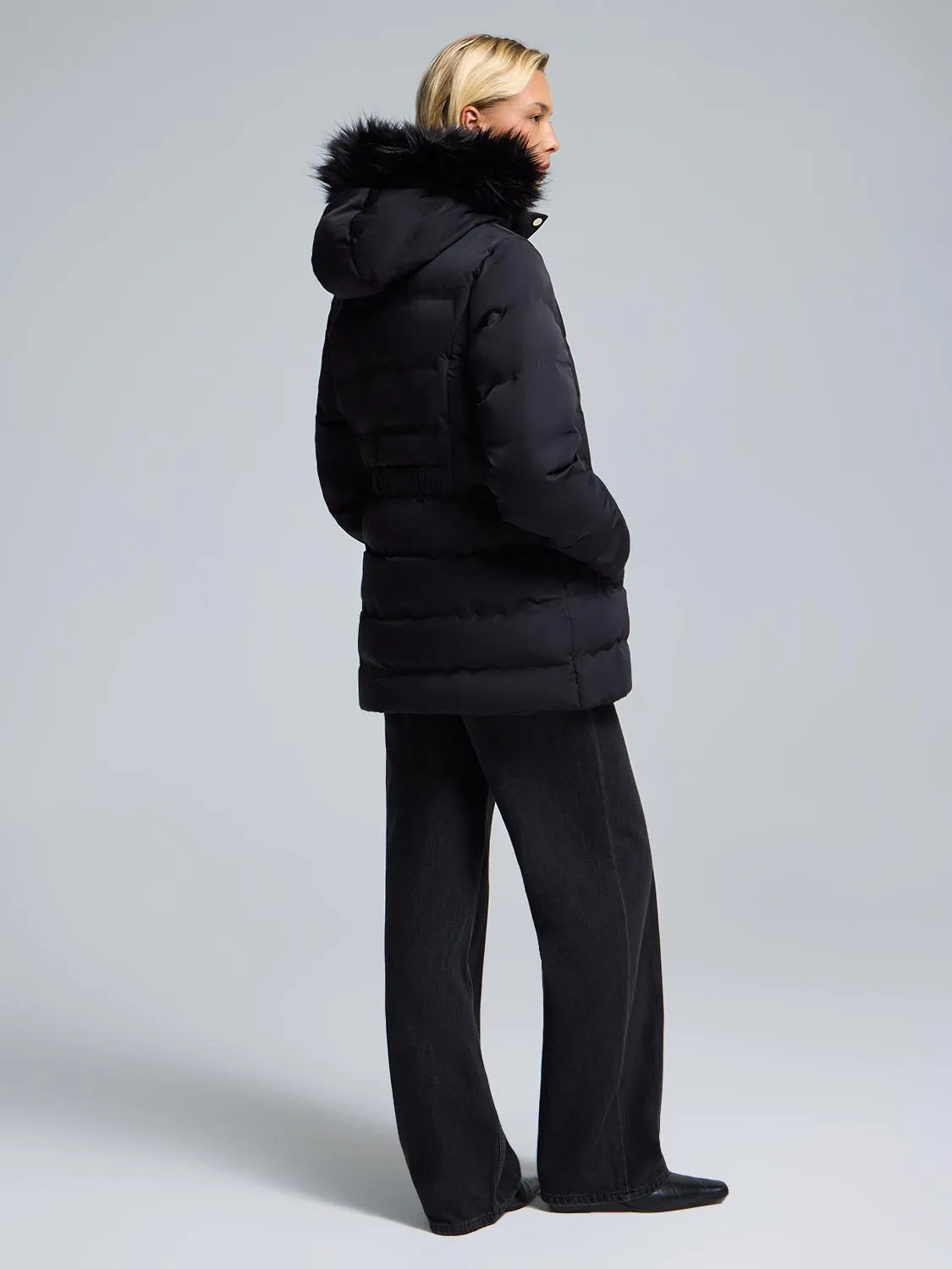 Faux Fur Hood Puffer Jacket sold by Suzy Shier product image thumbnail 4