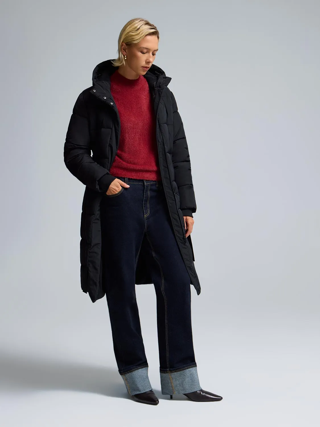 Belted Long Puffer sold by Suzy Shier product image thumbnail 2