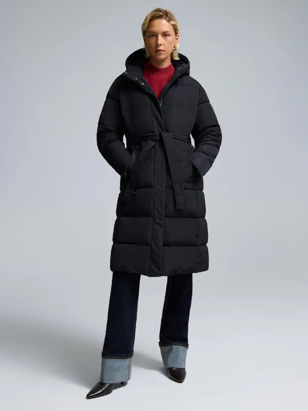 Belted Long Puffer sold by Suzy Shier