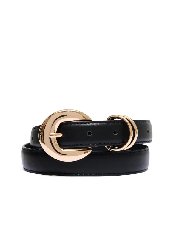 Round Gold Buckle Belt sold by Suzy Shier