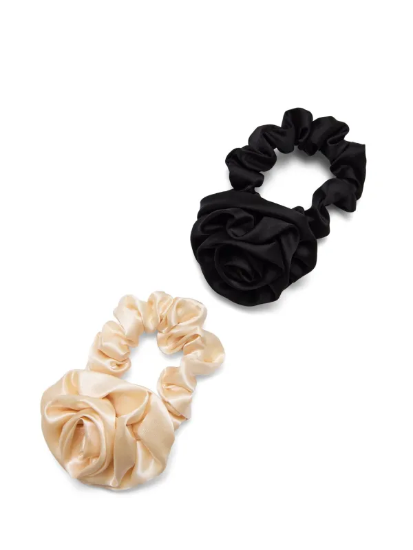 2-Pack Of Satin Rose Scrunchies sold by Suzy Shier
