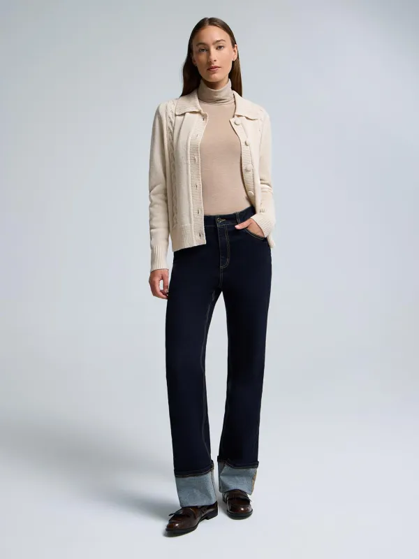 Detachable Faux Fur Collar Cardigan sold by Suzy Shier