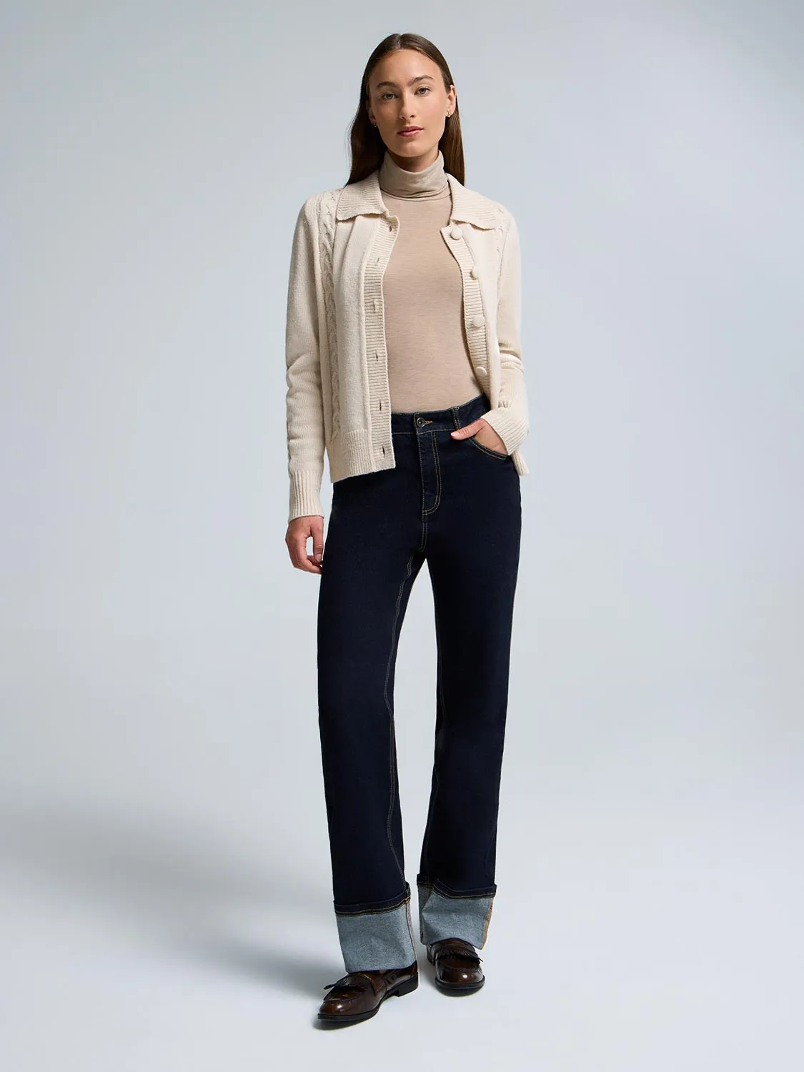 Detachable Faux Fur Collar Cardigan sold by Suzy Shier