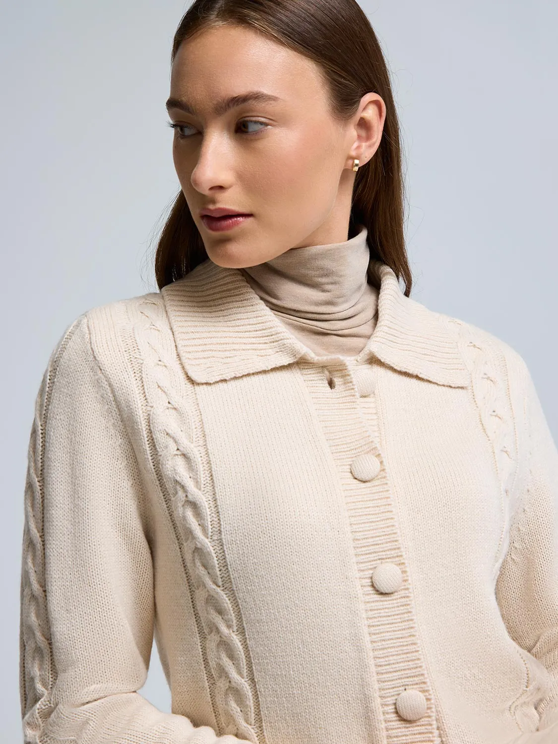 Detachable Faux Fur Collar Cardigan sold by Suzy Shier product image thumbnail 3