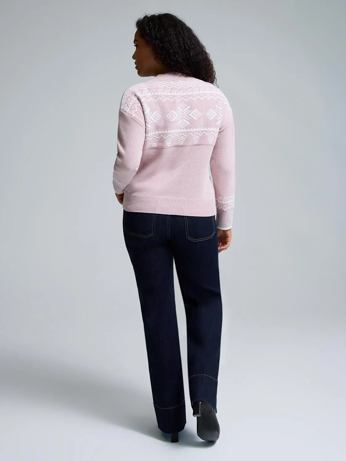 Fair Isle Mock Neck Chenille Sweater sold by Suzy Shier product image thumbnail 3