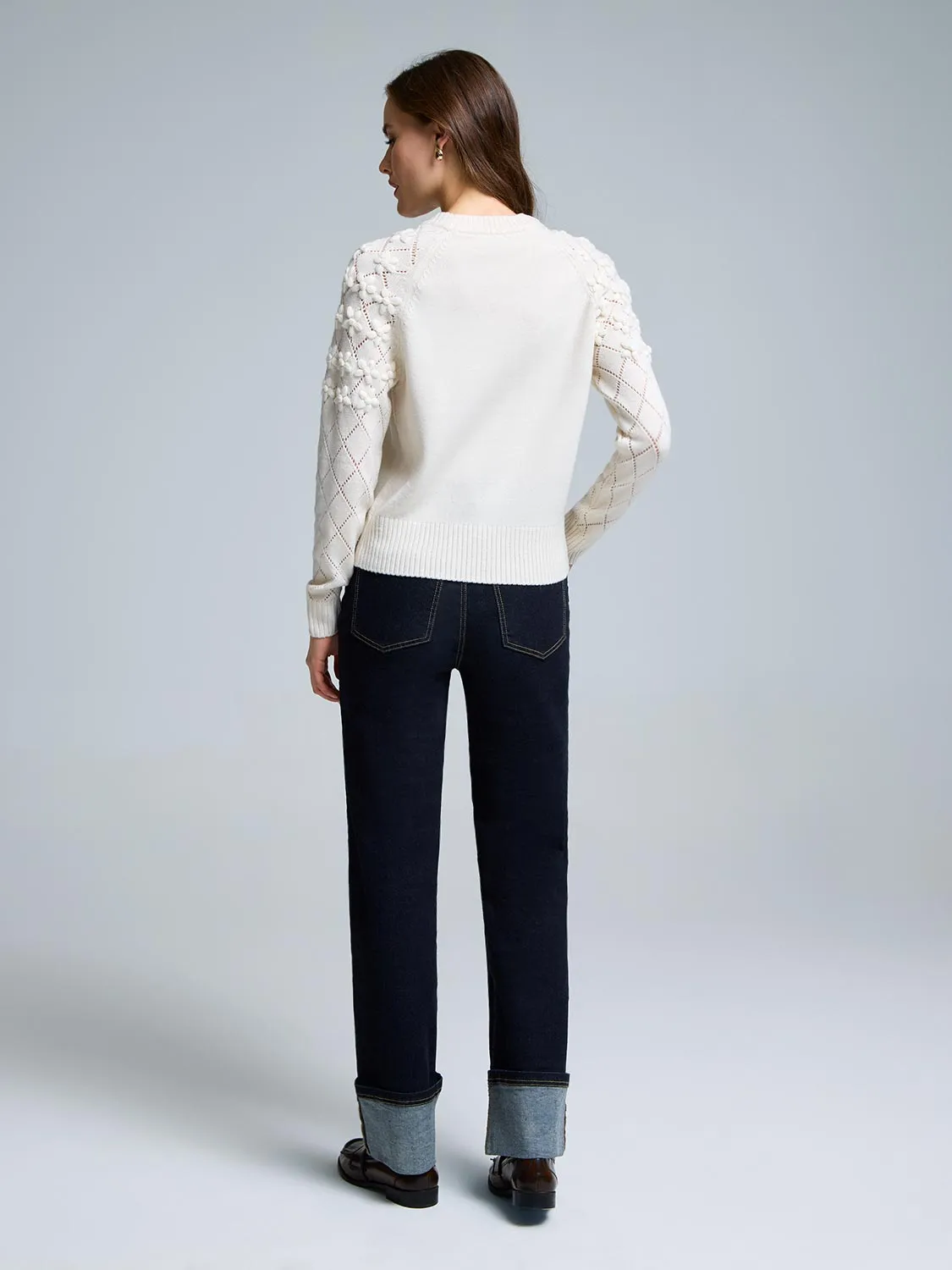 Star Applique Argyle Sleeve Sweater sold by Suzy Shier product image thumbnail 4