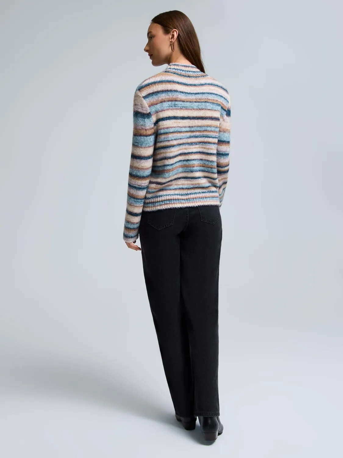 Striped Mock Neck Sweater sold by Suzy Shier product image thumbnail 5