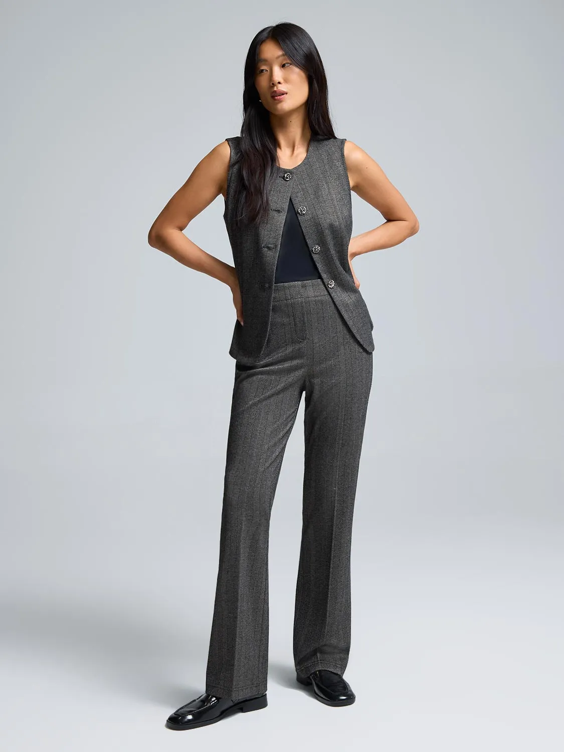 Striped Jacquard Flare Leg Pants sold by Suzy Shier product image thumbnail 2