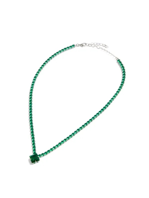 Diamond Drop Gemstone Necklace sold by Suzy Shier