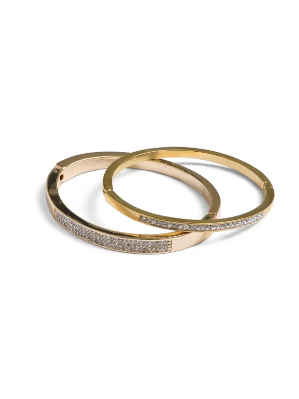 2-Pack Pave Gold Bangles sold by Suzy Shier