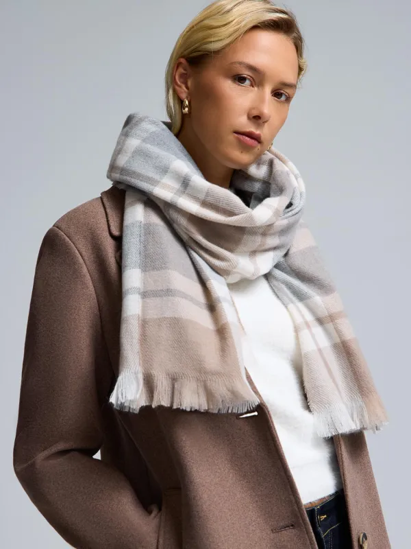 Soft Brushed Grid Plaid Scarf sold by Suzy Shier
