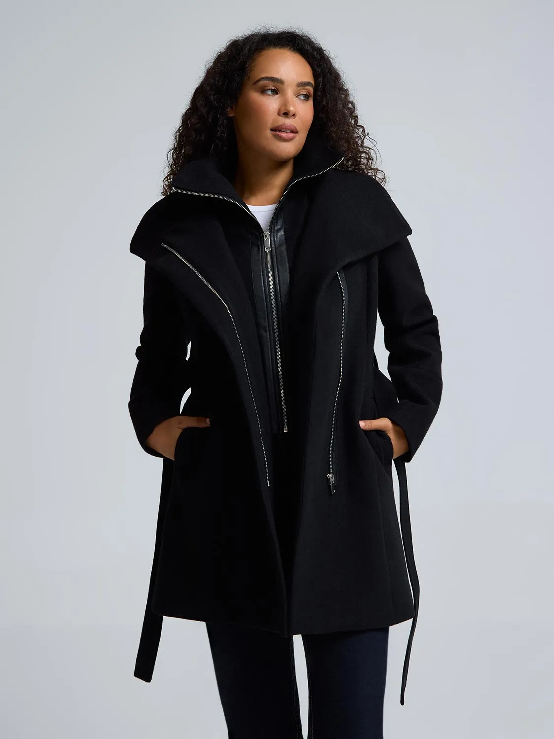 Double-Collar-Faux-Wool-Coat sold by Suzy Shier product image thumbnail 5