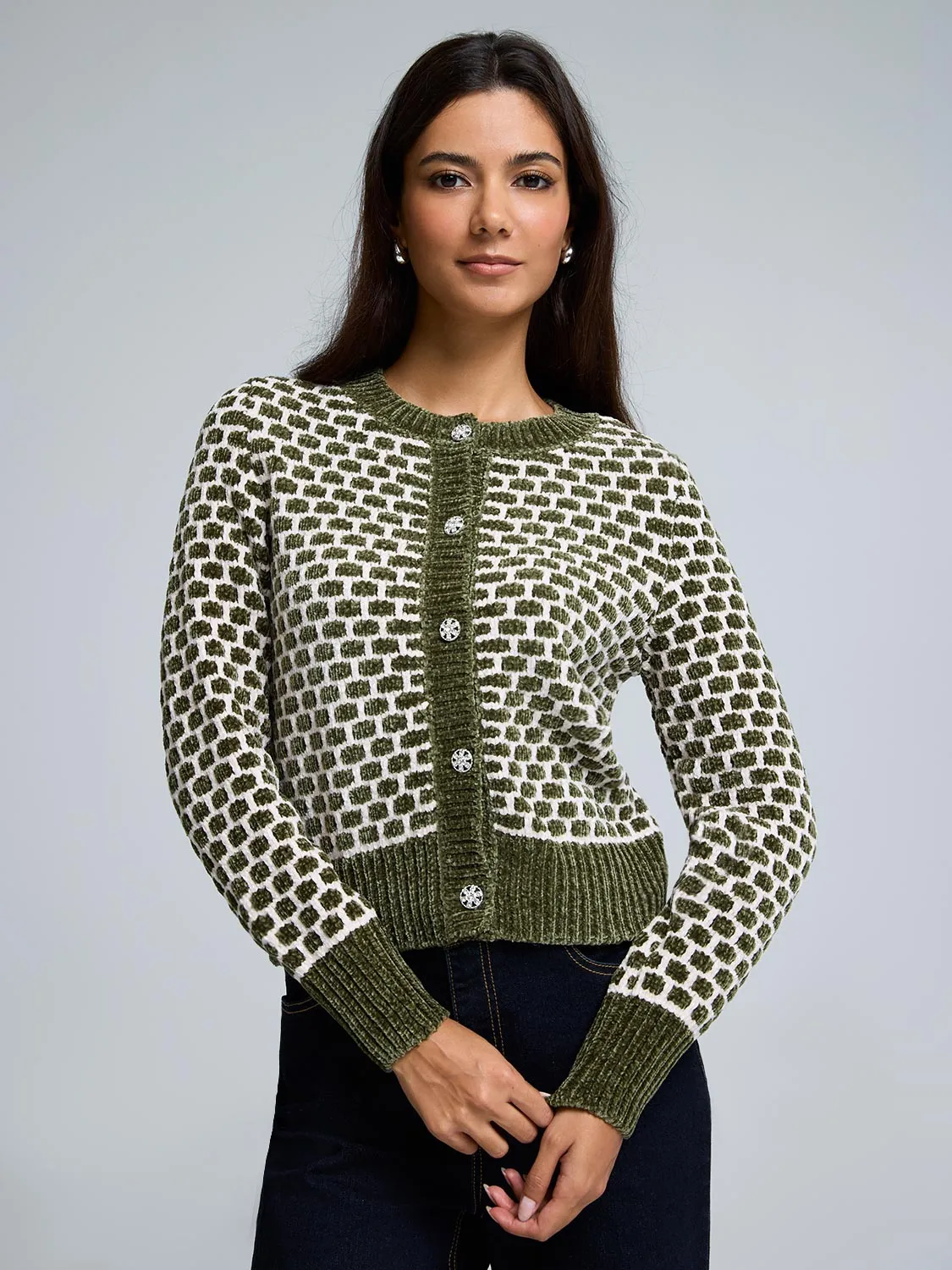 Chenille Jacquard Cardigan sold by Suzy Shier product image thumbnail 2