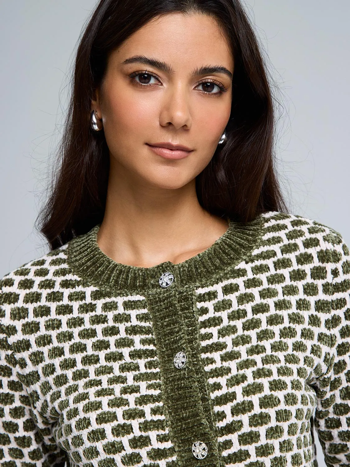 Chenille Jacquard Cardigan sold by Suzy Shier product image thumbnail 3