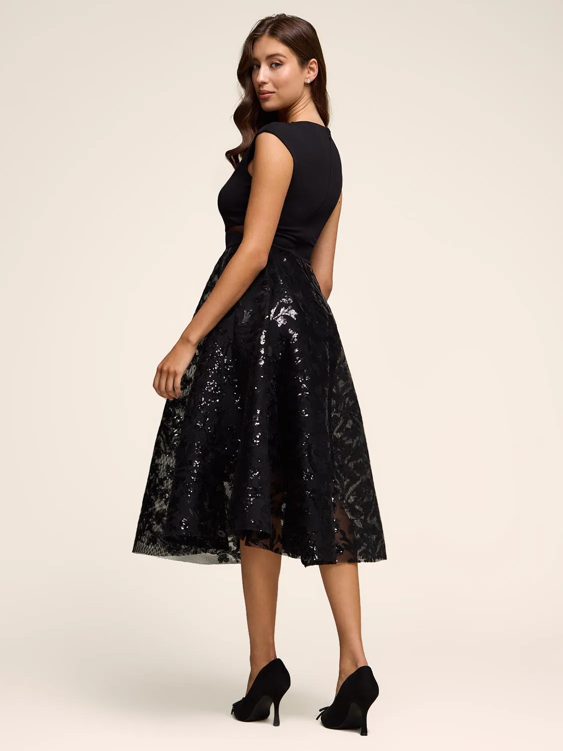 Mesh & Sequin Fit & Flare Dress sold by Suzy Shier product image thumbnail 2