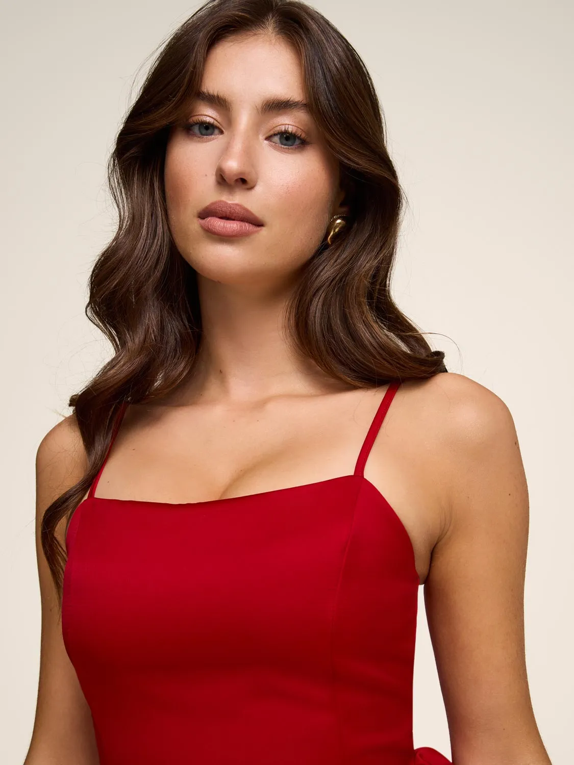 Satin Mini Dress With Flared Skirt sold by Suzy Shier product image thumbnail 4