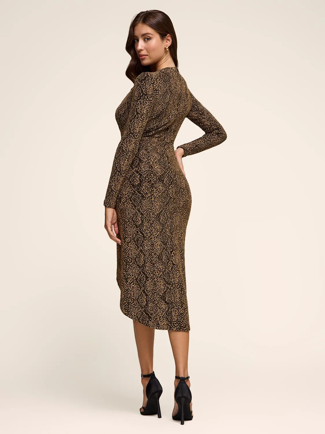 Snake Print Midi Dress sold by Suzy Shier product image thumbnail 3