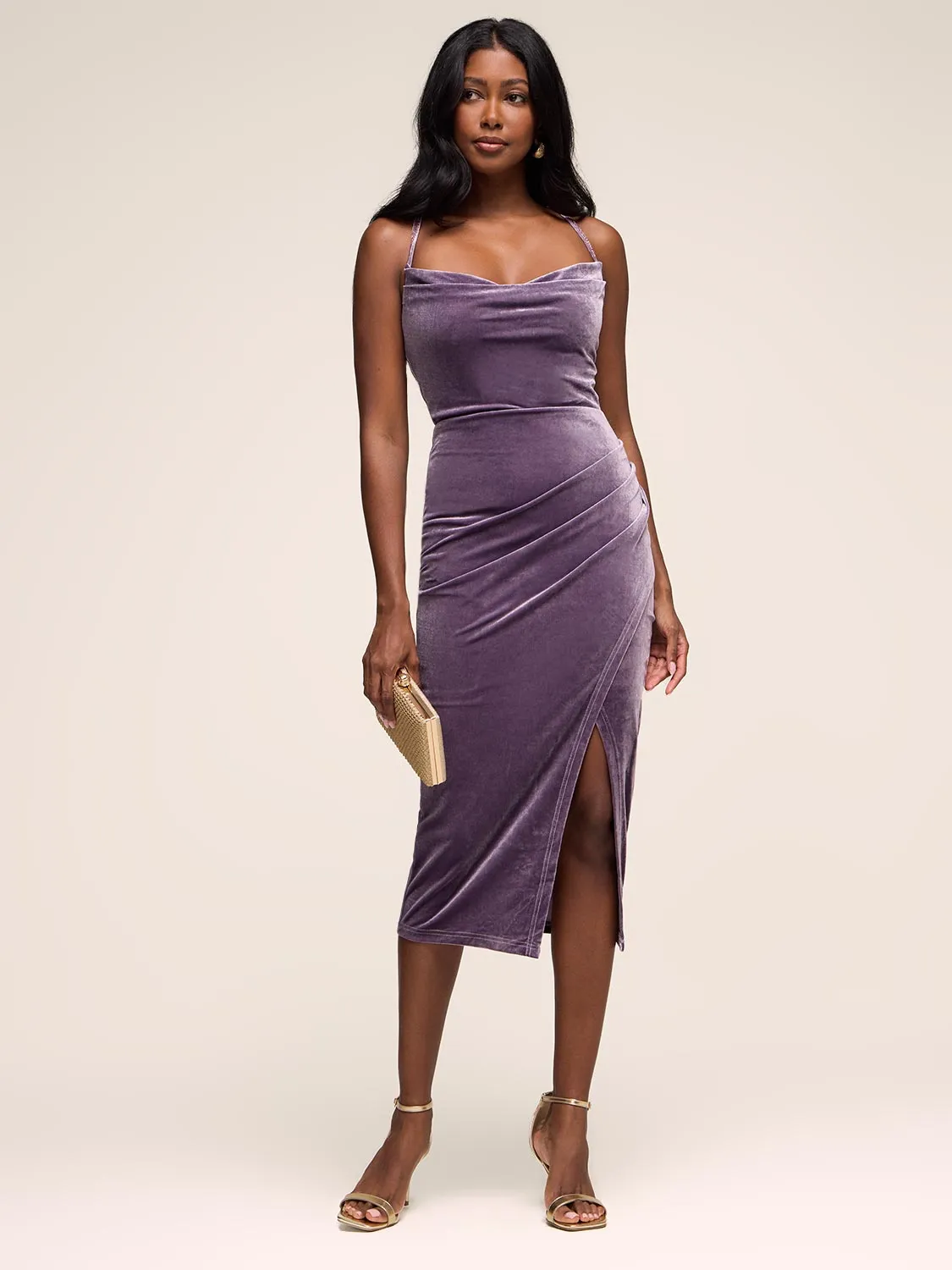 Velvet Midi Dress With Jewelled Straps sold by Suzy Shier