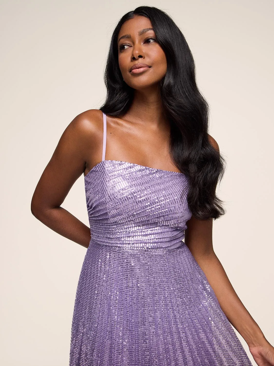 Fit & Flare Ombre Sequin Midi Dress sold by Suzy Shier product image thumbnail 5