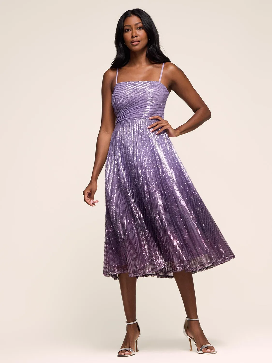 Fit & Flare Ombre Sequin Midi Dress sold by Suzy Shier