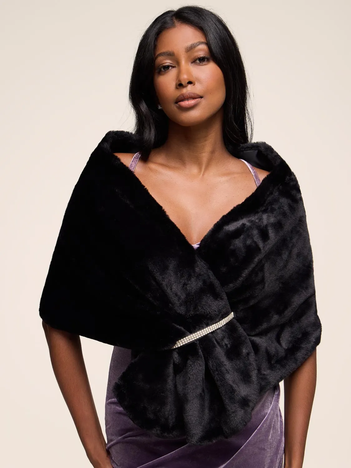 Faux-Fur Shawl sold by Suzy Shier product image thumbnail 4