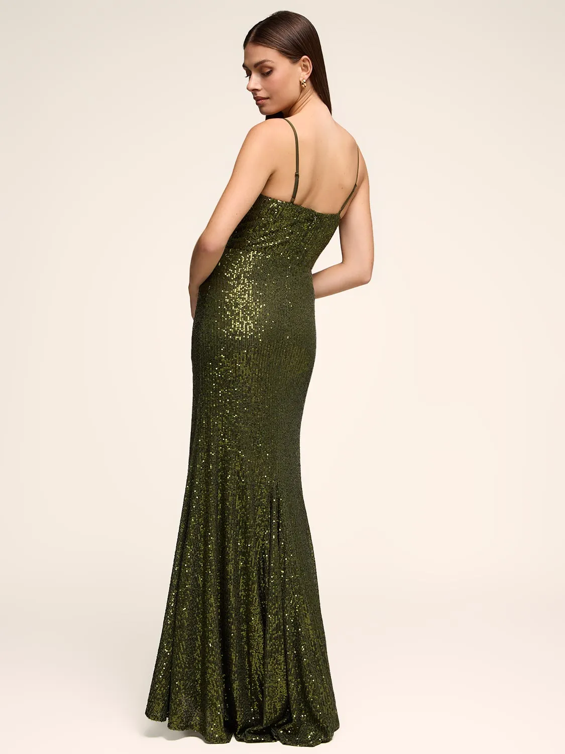 Cowl Neck Sequin Gown sold by Suzy Shier product image thumbnail 3