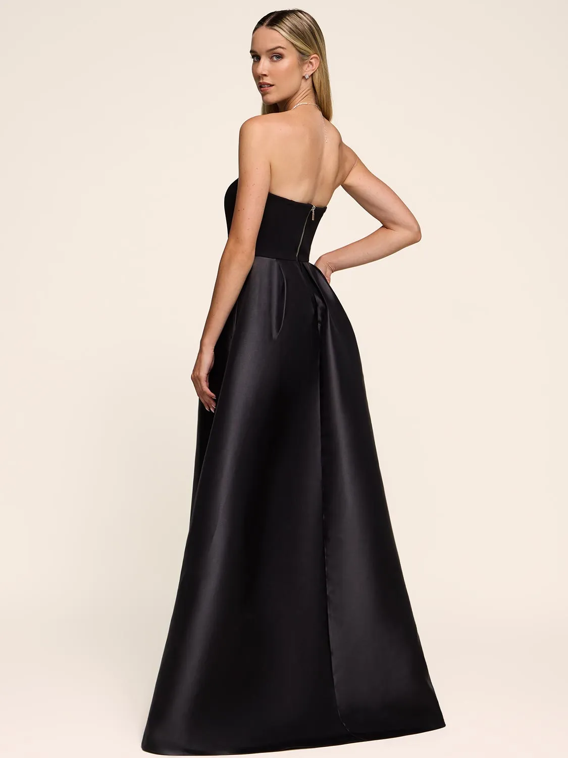 Strapless Gown With Satin Skirt Overlay sold by Suzy Shier product image thumbnail 4