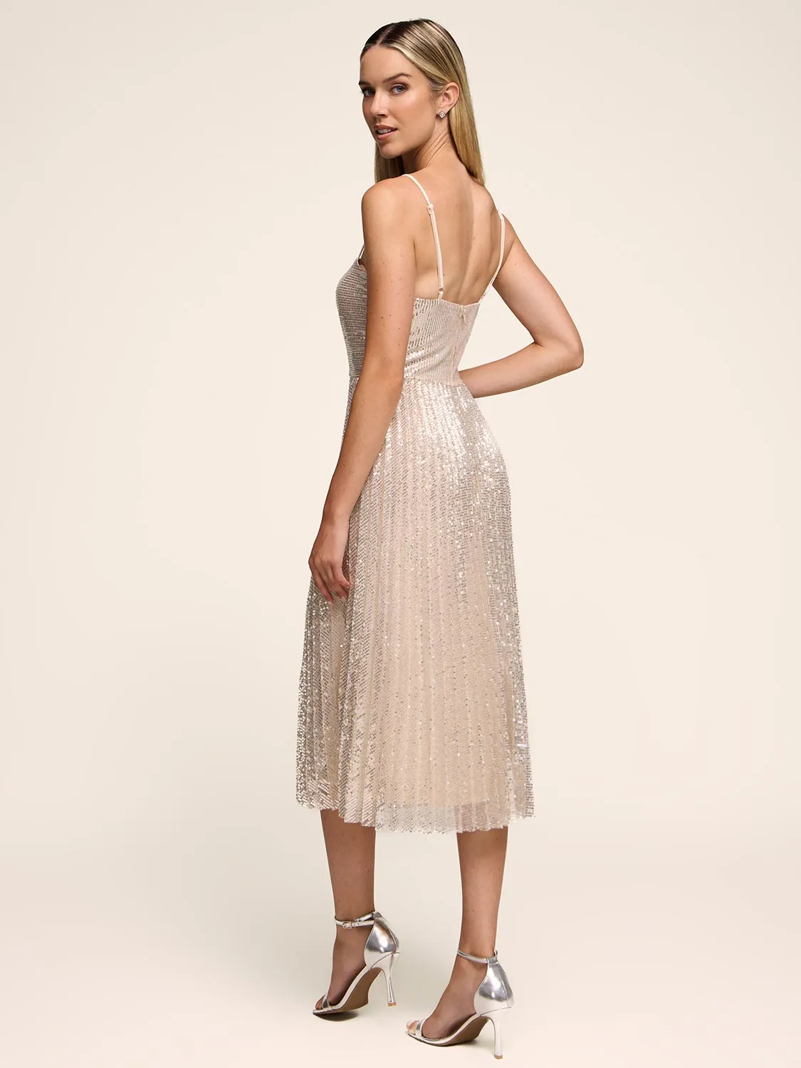 Fit & Flare Sequin Pleated Midi Dress sold by Suzy Shier product image thumbnail 2