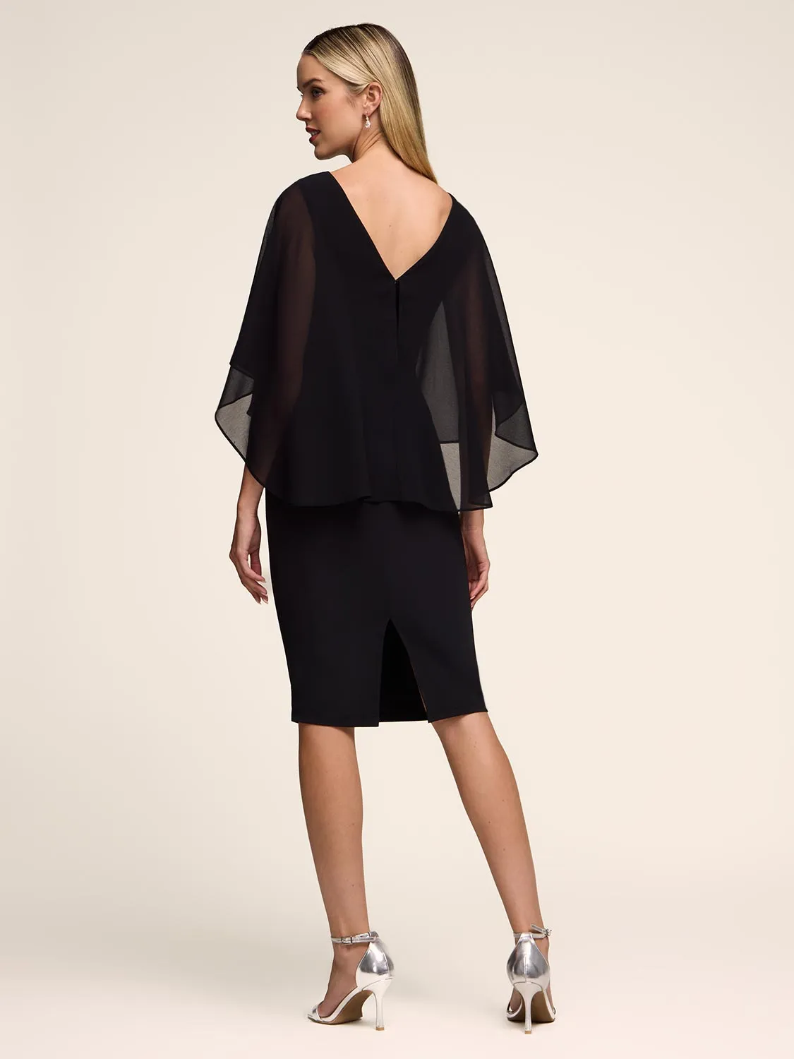 Sheath Dress With Chiffon Overlay sold by Suzy Shier product image thumbnail 3