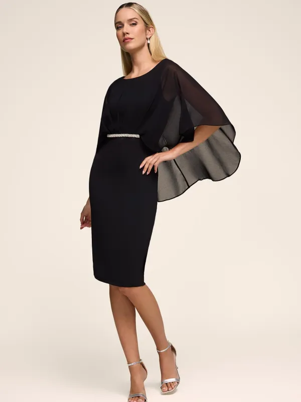 Sheath Dress With Chiffon Overlay sold by Suzy Shier