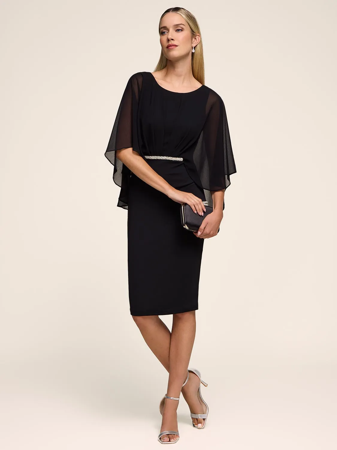 Sheath Dress With Chiffon Overlay sold by Suzy Shier product image thumbnail 5