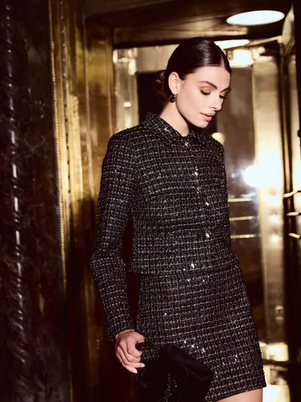 Sequin & Tweed Jacket sold by Suzy Shier