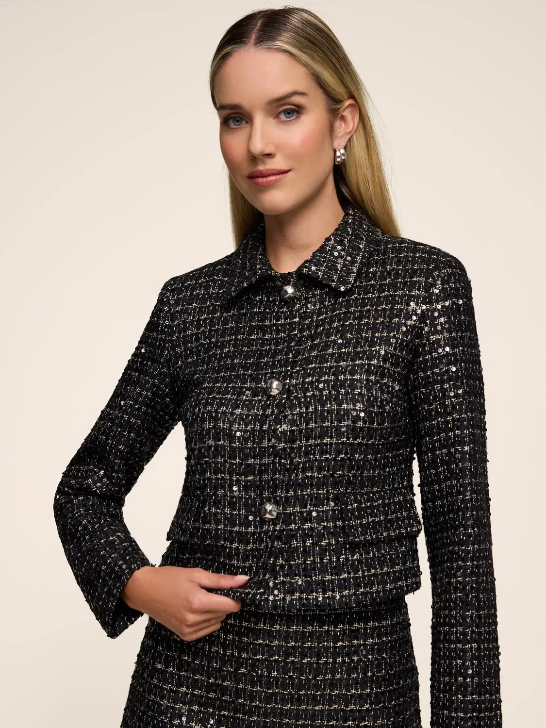 Sequin & Tweed Jacket sold by Suzy Shier product image thumbnail 3