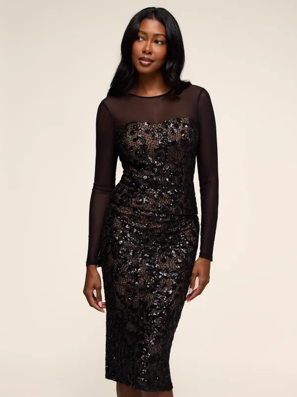 Sequin Midi Pencil Skirt sold by Suzy Shier