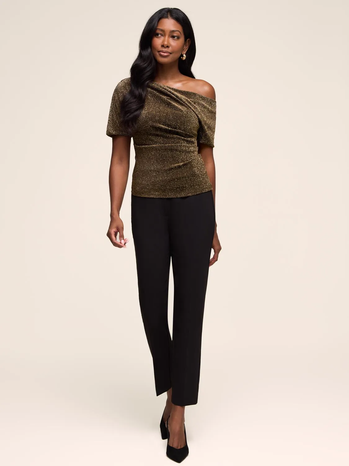 Draped Off-The-Shoulder Top sold by Suzy Shier