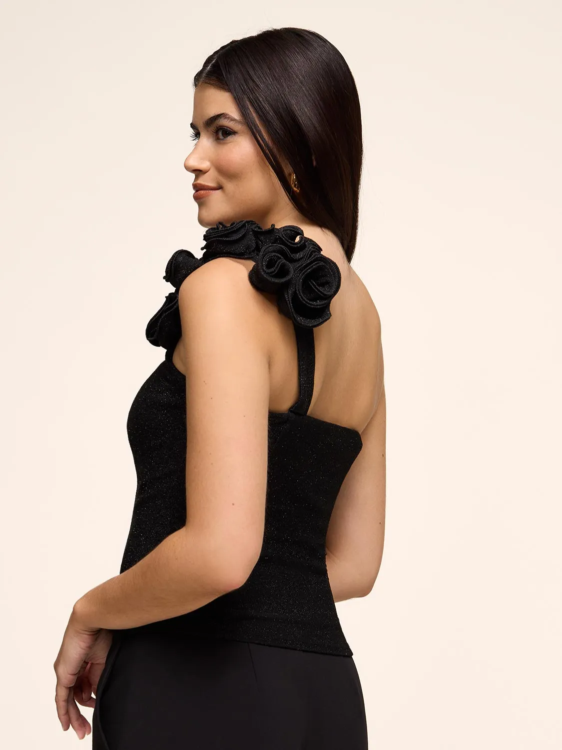 Glitter Top With Flower Strap sold by Suzy Shier product image thumbnail 3