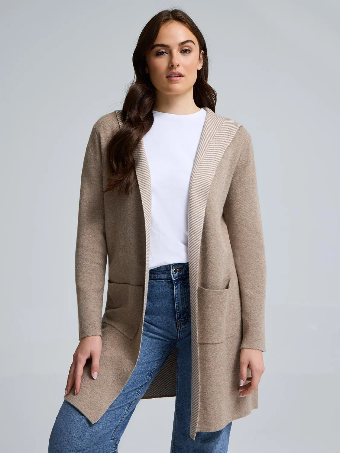 Hooded Jacquard Duster sold by Suzy Shier product image thumbnail 4