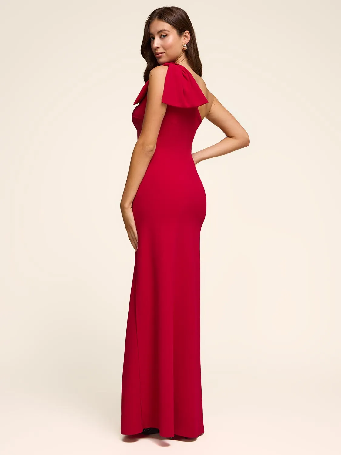 One-Shoulder Gown With Statement Bow sold by Suzy Shier product image thumbnail 2