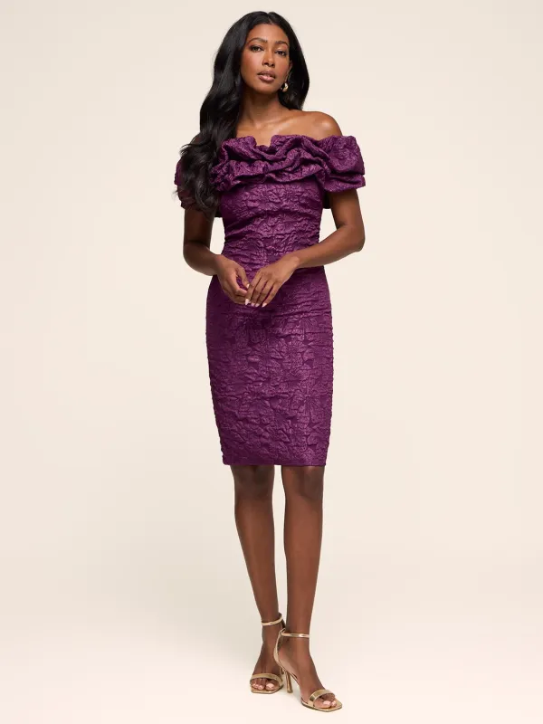 Ruffle Off-The-Shoulder Sheath Dress sold by Suzy Shier
