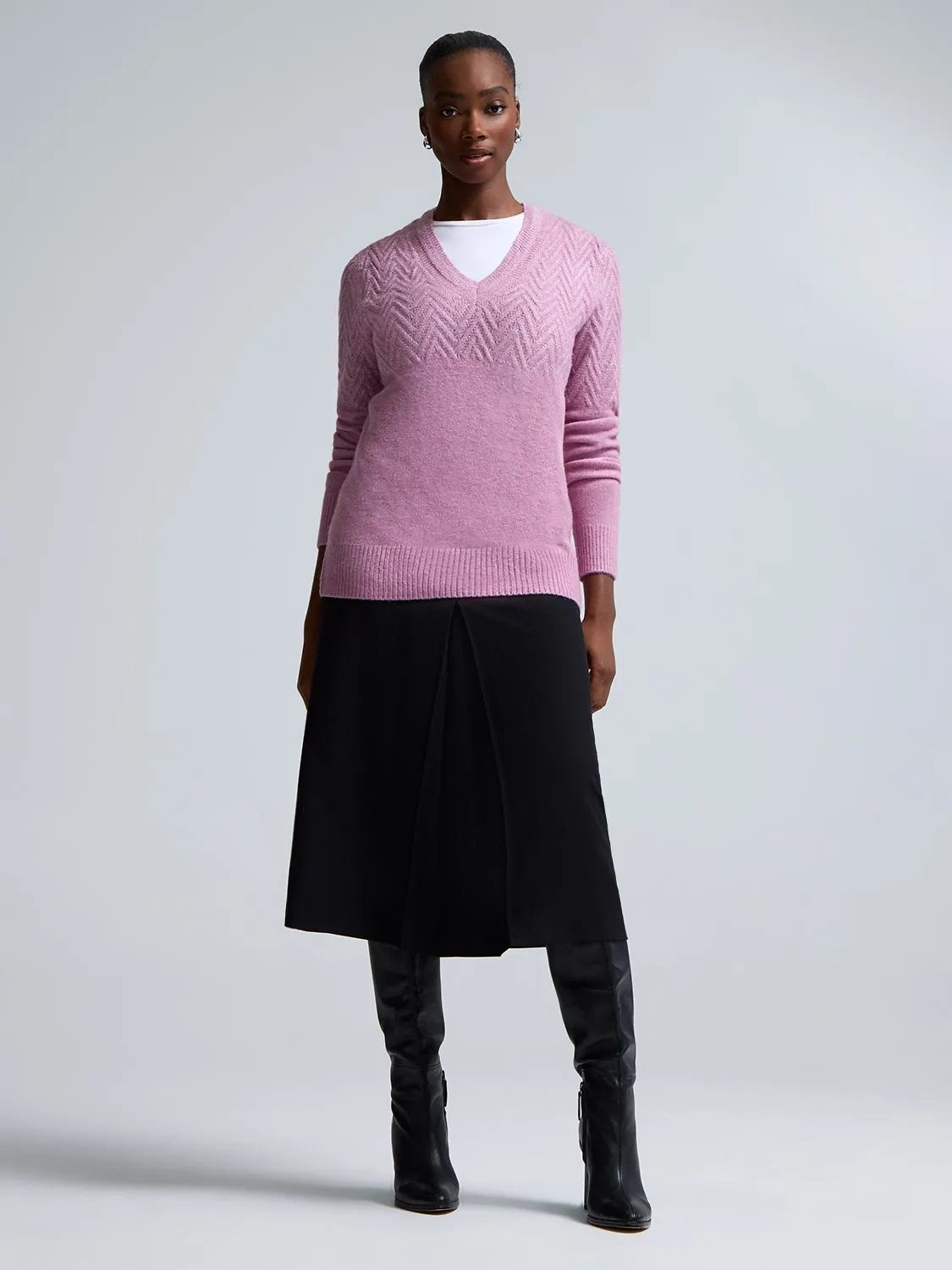 Metallic V-Neck Sweater sold by Suzy Shier product image thumbnail 5