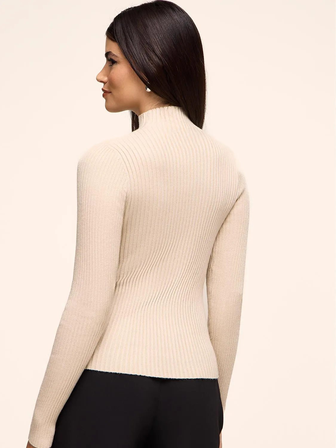 Mock Neck Ribbed Sweater sold by Suzy Shier product image thumbnail 4